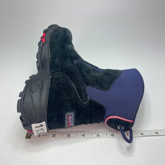LL Bean Snow Winter Navy Blue Suede Mid Ankle Thinsulate Boots Women's Size 7.5 - Picture 6 of 10